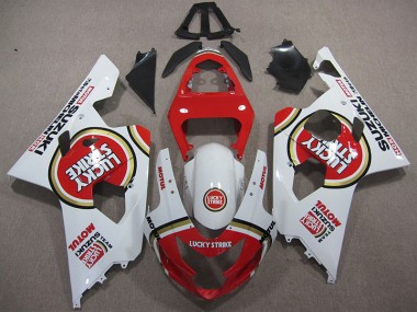 Vermelho Branco Lucky Strike Motul Carenagem Suzuki GSXR 600 K4 2004-2005