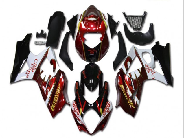 Vermelho Branco Preto Carenagem Suzuki GSXR 600 / 750 K8 2008-2010 Vermelho Branco Preto Carenagem Suzuki GSXR 600 / 750 K8 2008-2010