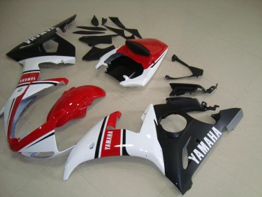 Vermelho Branco Preto Fosco Carenagem Yamaha R6 2003-2005