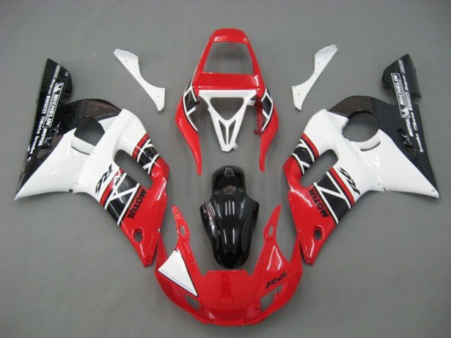 Vermelho Branco Preto Kit Completo Carenagem Yamaha R6 1998-2002 Vermelho Branco Preto Kit Completo Carenagem Yamaha R6 1998-2002