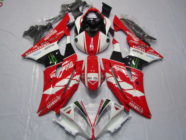 Vermelho Branco Rocol Carenagem Yamaha R6 2008-2016 Vermelho Branco Rocol Carenagem Yamaha R6 2008-2016