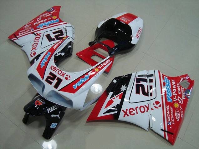 Vermelho Branco Xerox 21 Abs Kit Carenagem & Plásticos Ducati 748 916 996 996S 1993-2005 Vermelho Branco Xerox 21 Abs Kit Carenagem & Plásticos Ducati 748 916 996 996S 1993-2005