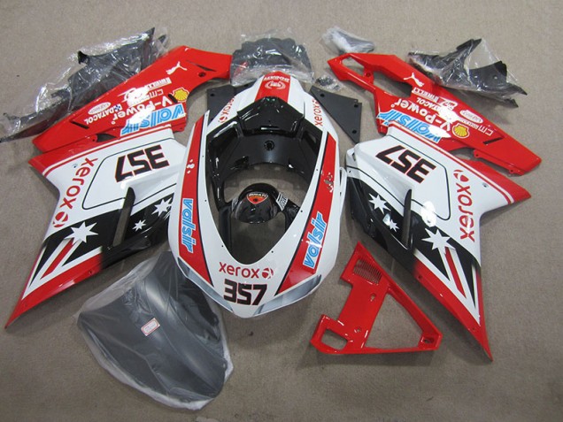 Vermelho Branco Xerox 357 Carenagem Ducati 1098 2007-2014 Vermelho Branco Xerox 357 Carenagem Ducati 1098 2007-2014