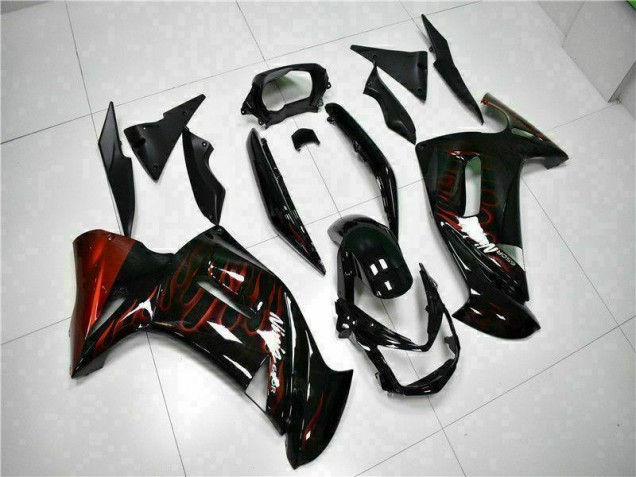 Vermelho Chama Carenagem Kawasaki EX650 2006-2008 Vermelho Chama Carenagem Kawasaki EX650 2006-2008