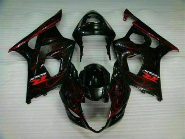 Vermelho Chama Carenagem Suzuki GSXR 1000 K3 2003-2004