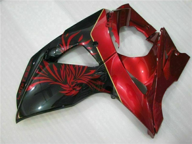 Vermelho Chama Preto Carenagem Suzuki GSXR 1000 K9 2009-2016 Vermelho Chama Preto Carenagem Suzuki GSXR 1000 K9 2009-2016