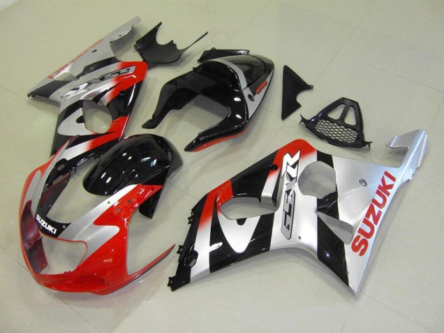 Vermelho Prata Carenagem Suzuki GSXR 1000 K1 2000-2002 Vermelho Prata Carenagem Suzuki GSXR 1000 K1 2000-2002