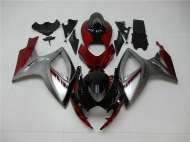 Vermelho Prata Carenagem Suzuki GSXR 600 / 750 K6 2006-2007