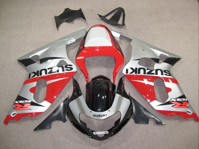 Vermelho Prata Carenagem Suzuki GSXR 600 K1 K2 K3 2001-2003 Vermelho Prata Carenagem Suzuki GSXR 600 K1 K2 K3 2001-2003