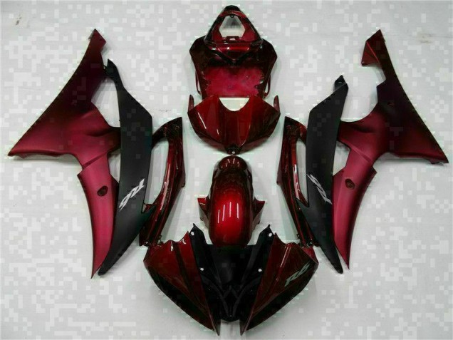 Vermelho Preto Abs Plástico Yamaha R6 2008-2016 Vermelho Preto Abs Plástico Yamaha R6 2008-2016