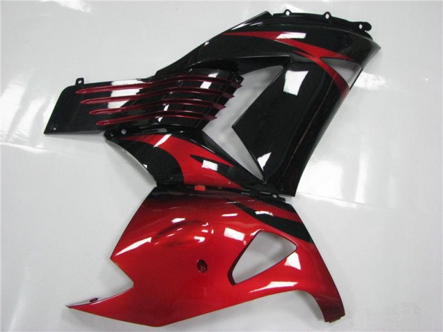 Vermelho Preto Carenagem Kawasaki ZX14R ZZR 1400 2006-2011 Vermelho Preto Carenagem Kawasaki ZX14R ZZR 1400 2006-2011