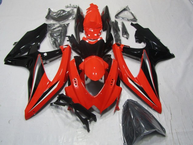 Vermelho Preto Carenagem Suzuki GSXR 600 K8 2008-2010 Vermelho Preto Carenagem Suzuki GSXR 600 K8 2008-2010