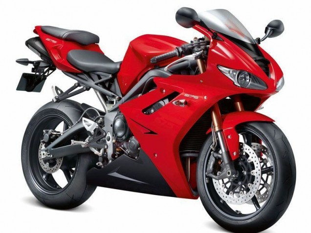 Vermelho Preto Carenagem Triumph Daytona 675 Triple 2009-2012 Vermelho Preto Carenagem Triumph Daytona 675 Triple 2009-2012