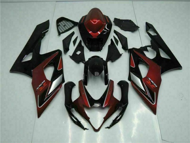 Vermelho Preto Carroçaria Suzuki GSXR 1000 K5 2005-2006 Vermelho Preto Carroçaria Suzuki GSXR 1000 K5 2005-2006