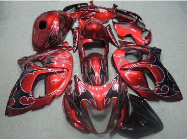 Vermelho Preto Chama Carenagem Suzuki GSXR 1300 Hayabusa 2008-2019