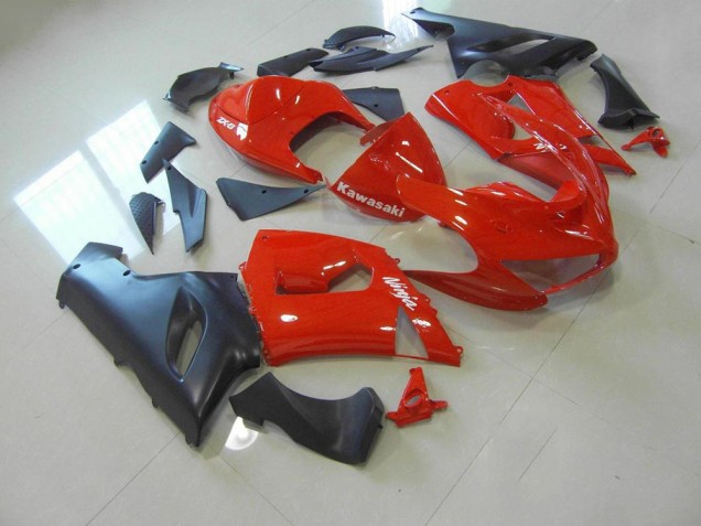 Vermelho & Preto Fosco Carenagem Kawasaki ZX6R 2005-2006 Vermelho & Preto Fosco Carenagem Kawasaki ZX6R 2005-2006