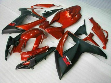 Vermelho Preto Injeção Kit Carenagem Suzuki GSXR 600 / 750 K6 2006-2007
