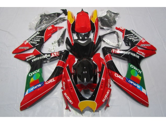 Vermelho Preto Jomo Carenagem Suzuki GSXR 600 K8 2008-2010 Vermelho Preto Jomo Carenagem Suzuki GSXR 600 K8 2008-2010