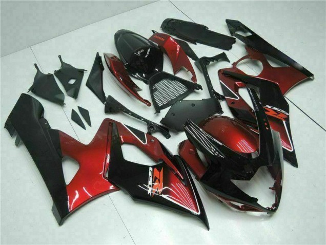 Vermelho Preto Kit Completo Carenagem Suzuki GSXR 1000 K5 2005-2006 Vermelho Preto Kit Completo Carenagem Suzuki GSXR 1000 K5 2005-2006