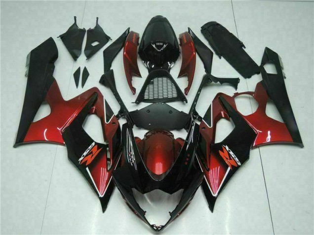Vermelho Preto Kit Completo Carenagem Suzuki GSXR 1000 K5 2005-2006 Vermelho Preto Kit Completo Carenagem Suzuki GSXR 1000 K5 2005-2006