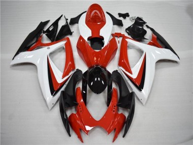 Vermelho Preto Kits Completo Carenagem Suzuki GSXR 600 / 750 K6 2006-2007