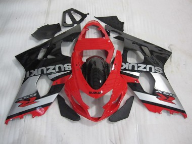 Vermelho Preto Prata Carenagem Suzuki GSXR 600 K4 2004-2005