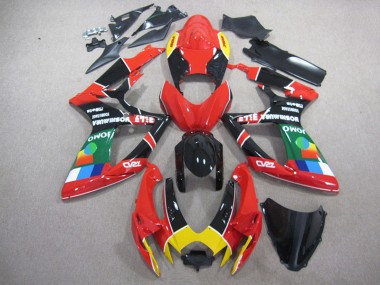 Vermelho Preto Verde Carenagem Suzuki GSXR 750 K6 2006-2007