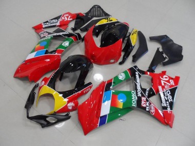 Vermelho & Verde Carenagem Suzuki GSXR 1000 K7 2007-2008