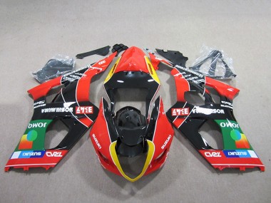 Vermelho Verde Preto Carenagem Suzuki GSXR 1000 K3 2003-2004