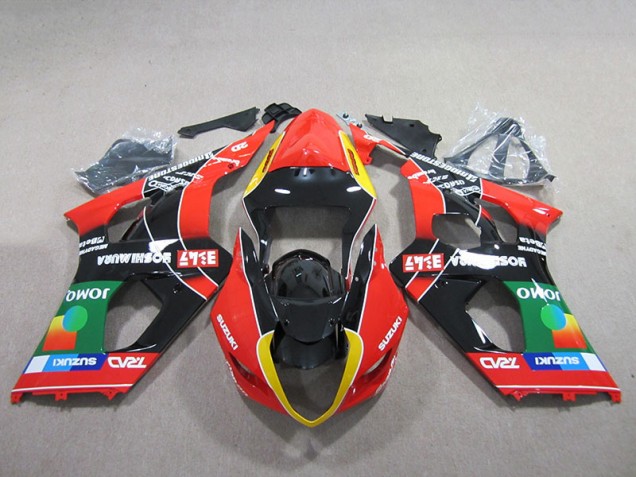 Vermelho Verde Preto Carenagem Suzuki GSXR 1000 K3 2003-2004 Vermelho Verde Preto Carenagem Suzuki GSXR 1000 K3 2003-2004